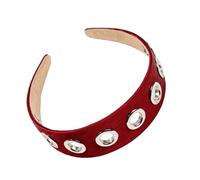 Diadema con anillos redondos decorativos, banda ancha elástica para mayor comodidad y encanto atlético