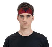 Diadema con bandera de Albania para hombres y mujeres, banda deportiva para viajes, yoga, fitness, ciclismo, baloncesto, fútbol, ejercicio, diademas que absorben la humedad
