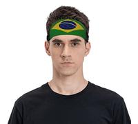 Diadema con bandera de Brasil para hombres y mujeres, banda deportiva para viajes, yoga, fitness, ciclismo, baloncesto, fútbol, ejercicio, diademas que absorben la humedad