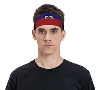 Diadema con bandera de Haití para hombres y mujeres, banda deportiva para viajes, yoga, fitness, ciclismo, baloncesto, fútbol, ejercicio, diademas que absorben la humedad