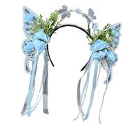 Diadema con borlas de flores con mariposa y flecos para varios atuendos, festival de música, disfraz de Han, accesorio para el cabello de moda