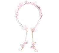 Diadema con Borlas Diademas for el pelo for mujer, diadema con borlas de perlas, diadema de cristal Tocado para Mujer(Rosado)