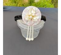 Diadema con borlas y flores, versión coreana, estilo étnico clásico tradicional (estilo 1-rosa)