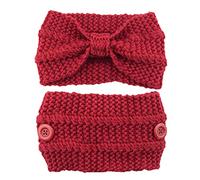 Diadema con botones anudados, turbante de punto cálido, elástico, calentador de orejas, orejeras suaves y anchas para envolver la cabeza, turbante de ganchillo, diadema trenzada de invierno