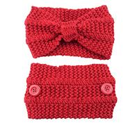 Diadema con botones anudados, turbante de punto cálido, elástico, calentador de orejas, orejeras suaves y anchas para envolver la cabeza, turbante de ganchillo, diadema trenzada de invierno
