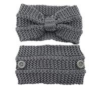 Diadema con botones anudados, turbante de punto cálido, elástico, calentador de orejas, orejeras suaves y anchas para envolver la cabeza, turbante de ganchillo, diadema trenzada de invierno