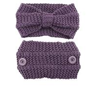 Diadema con botones anudados, turbante de punto cálido, elástico, calentador de orejas, orejeras suaves y anchas para envolver la cabeza, turbante de ganchillo, diadema trenzada de invierno