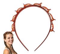 Diadema con clips, clip de diadema para mujeres,Cadena de cabello diademas para mujeres - Herramienta de trenza dentada de tejido de tejido para giros en capas Viajes a casa Touch-ups