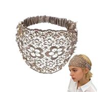 Diadema con Cuentas,Banda Para La Cabeza De Encaje Con Perlas Florales - Bandas Bohemias Elásticas Y Anchas | Para Bodas, Viajes, Uso Cotidiano, Vacaciones Y Peinados