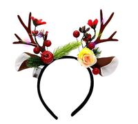 Diadema con cuernos de reno, accesorios de disfraz para mujeres, diadema linda de reno, para cosplay, ceremonias, bodas, cumpleaños, mujeres y niñas