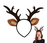 Diadema con cuernos de reno, tocado de Navidad | Diadema decorativa, para eventos temáticos, representaciones sociales, creador de contenidos, convenciones cómicas