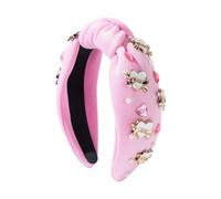 Diadema con diamantes de imitación, diadema para San para ella, diadema de moda anudada con parte ancha, accesorio para el para pareja, novia, hermana, esposa, madre