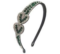 Diadema con diamantes, horquilla de amor multicapa, diadema simple, diamantes de imitación, accesorios para el cabello de bordes finos, color verde