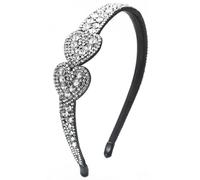 Diadema con diamantes multicapa, horquilla de amor, diadema simple con diamantes de imitación, borde fino, accesorio para el cabello, color blanco