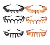 Diadema con Diente de Tiburón,6 pcs de Plástico Peine de Dientes Diadema Resina Peine de Dientes onda Pelo Señoras Moda Diadema para Mujeres Y Niñas