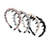 Diadema Con Dientes 4 Piezas | Diadema de Onda, Reversible para Boda Fiesta Cumpleaños Novia