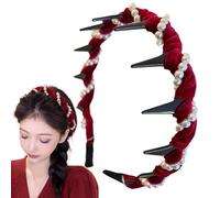 Diadema con dientes de perlas, diadema de perlas | Joyas onduladas, no deslizantes, dientes de novia para boda, peine, , accesorios para el cabello para mujeres