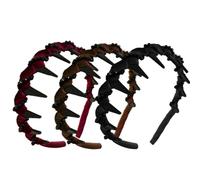 Diadema con dientes de tiburón, 3 unidades, con estrás, cinta ondulada, para hacer deporte, fitness, uso diario para mujer