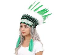 Diadema con dije étnico colorido de líder étnico, color brillante, decoración para el cabello para adultos y niños, diadema líder indio