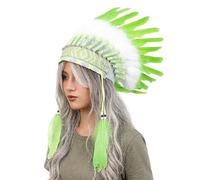 Diadema con dije étnico colorido de líder étnico, color brillante, decoración para el cabello para adultos y niños, diadema líder indio
