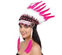 Diadema con dije étnico colorido de líder étnico, color brillante, decoración para el cabello para adultos y niños, diadema líder indio
