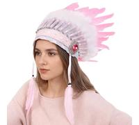 Diadema con dije étnico colorido de líder étnico, color brillante, decoración para el cabello para adultos y niños, diadema líder indio