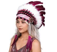 Diadema con dije étnico colorido de líder étnico, color brillante, decoración para el cabello para adultos y niños, diadema líder indio