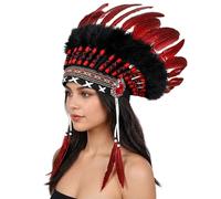 Diadema con dije étnico colorido de líder étnico, color brillante, decoración para el cabello para adultos y niños, diadema líder indio