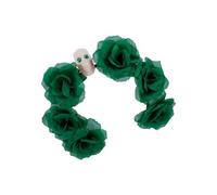 Diadema con diseño de calavera de rosa y flores de cristal para espectáculos en vivo, diademas para carnavales, clip para mujer