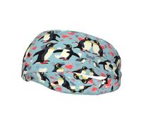 Diadema con diseño de pingüinos con texto en inglés "I Love Penguins", antideslizante, elástica, lavable, para maquillaje