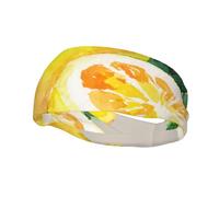 Diadema con estampado de acuarela de frutas de verano, limones y hojas, para hombre y mujer. Diadema para correr, transpirable y para gimnasio.