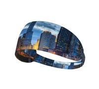 Diadema con estampado de Chicago Illinois USA para deportes, cómoda y versátil para verano, ciclismo, yoga y más