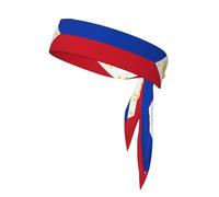 Diadema con Estampado de la Bandera de Filipinas y la Bandera de Qatar, Unisex, para Fitness, Correr, Tenis, Baloncesto y Karate.