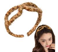 Diadema con estampado de leopardo - Diadema deportiva de felpa para mujer | Diadema de ducha de gafas de vista con estampado de leopardo, tocado de moda para mujer y r