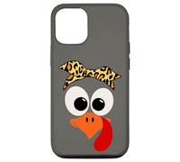 Diadema con Estampado de Leopardo y Cara de Pavo para Acción de Gracias, Mujeres Carcasa para iPhone 12/12 Pro