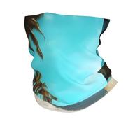 Diadema con estampado de palmeras y mar transparente para exteriores, bandana deportiva para el cuello, bufanda, cubierta facial para ciclismo, correr