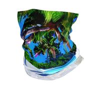 Diadema con estampado tropical de arena blanca y océano para exteriores, bandana deportiva para el cuello, bufanda para ciclismo, correr