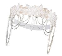 Diadema con flecos de diamantes de imitación para fiesta de noche, estética, decoración para el cabello, elegante diadema de festival de música