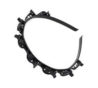 Diadema con flequillo doble, Diadema con pinzas de cocodrilo | Herramienta para trenzar diadema dentada | Horquilla de peluquería trenzada de moda con pinzas de cocodrilo para hacer ejercicio