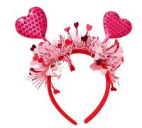 Diadema con forma de corazón de lentejuelas de San Valentín, accesorio para pelo, accesorio para corona, decoración para sombreros de con fotografía temática de amor brillante | Postizo romá