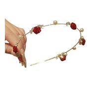Diadema con forma de rosa aterciopelada para mujer, accesorio para el cabello de boda, para mujeres, adolescentes, pelo largo