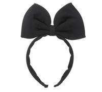 Diadema con lazo de encaje, diadema con lazo grande, diadema para el pelo, linda fiesta para niñas y niños (negro)