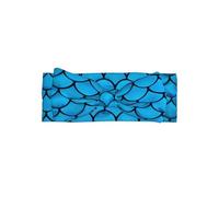 Diadema con lazo estampado de escamas de peces azules, una diadema turbante de moda con elasticidad, adecuada para recién nacidos y bebés