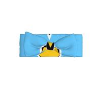 Diadema con lazo para bebé con la bandera de Santa Lucía, diadema elástica súper suave, adecuada para recién nacidos, fiestas, sesiones de fotos y uso diario