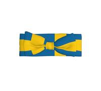 Diadema con lazos para bebé con estampado de bandera sueca, accesorios para el cabello respetuosos con la piel, delicada diadema para recién nacidos y niños pequeños