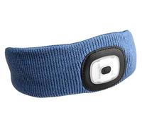 Diadema con linterna frontal 180 lm, recargable, USB, talla única, algodón/PE, color azul