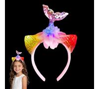 Diadema con Luz Sirena, Cómodo LED Tocado Luminosas Niña Dama, para Clubes Nocturnos, Raves, Fiesta De Conciertos, Navidad, Halloween Carnaval