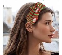Diadema con nudo de Navidad para mujer, diadema de Navidad, decoración navideña, diadema ancha, turbante anudada, accesorios para el cabello de Navidad Urd828 (D, 16,5 x 13 x 6 cm)