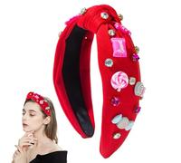 Diadema con nudo,Diademas con nudo de | Diademas anchas adornadas con diamantes de imitación,Diademas lindas con dije de, diademas de moda, accesorios antideslizantes para el cabello para fiestas de