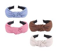 Diadema con nudo superior para mujer, bonitas diademas para niña, diademas acolchadas florales antideslizantes (B+4PCS)